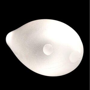 Hadeland Glassverk Frosted Art Glass Seal Figurine Norway Etched Signed